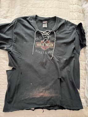Dirty bleach Harley tee